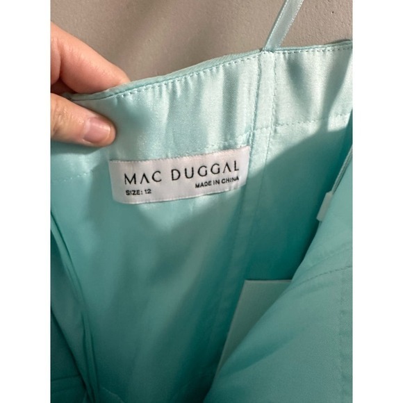 Mac Duggal FLOWY‎ OFF-THE-SHOULDER GOWN Mint - Picture 5 of 14